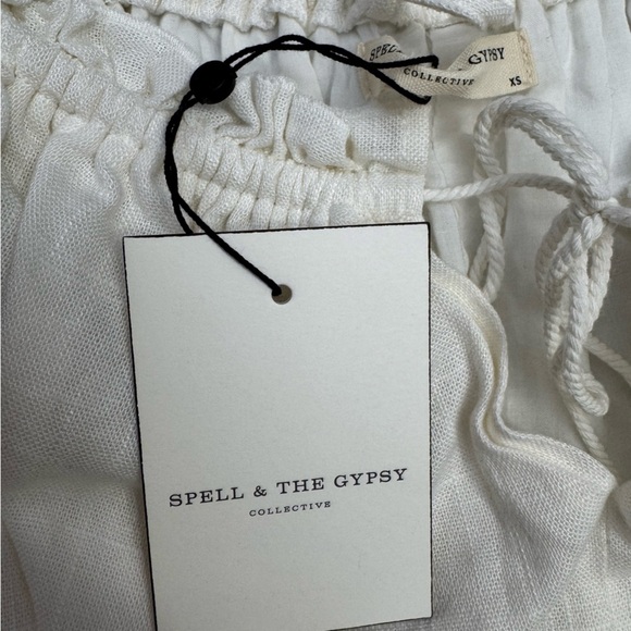 SPELL White Linen Romper | Size XS | NWT | Boho Luxe White Lace Playsuit - Picture 11 of 16